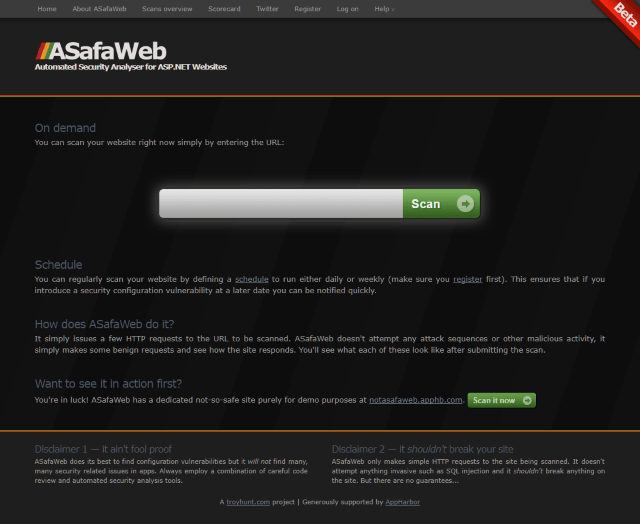 Screenshot of ASAFAWeb