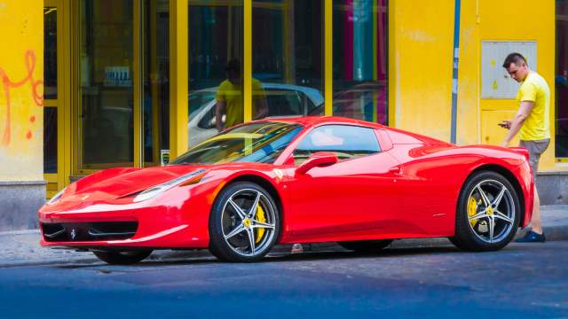 LOVE me some Ferrari Ferrari parked on a street