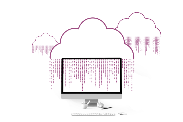 Sketch image of cloud on a monitor