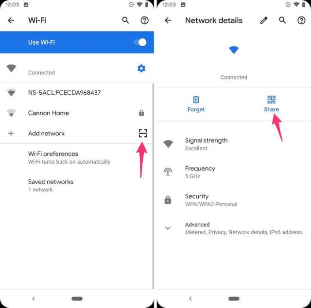 Android Q - WiFi Sharing screenshot Android Q - WiFi Sharing screenshot