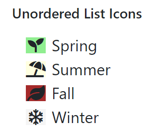 FontAwesome Icon List
