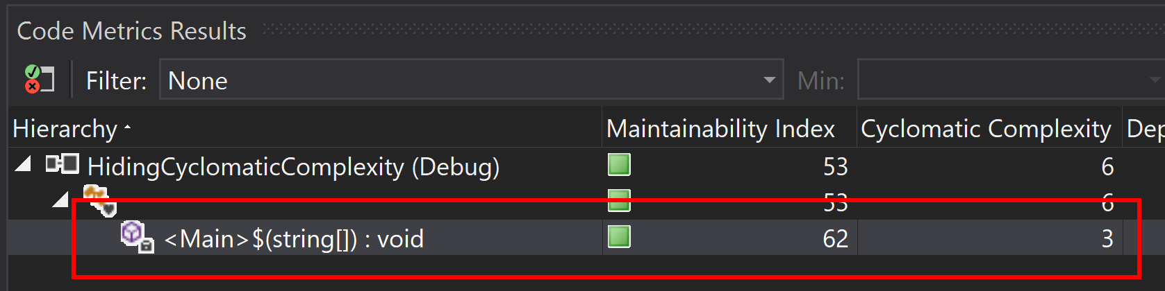 Results of If..Then..Else Cyclomatic Complexity Screenshot