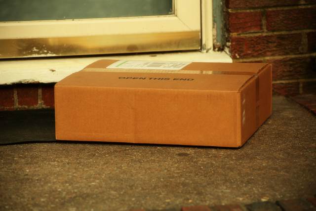 Package delivered sitting on a porch