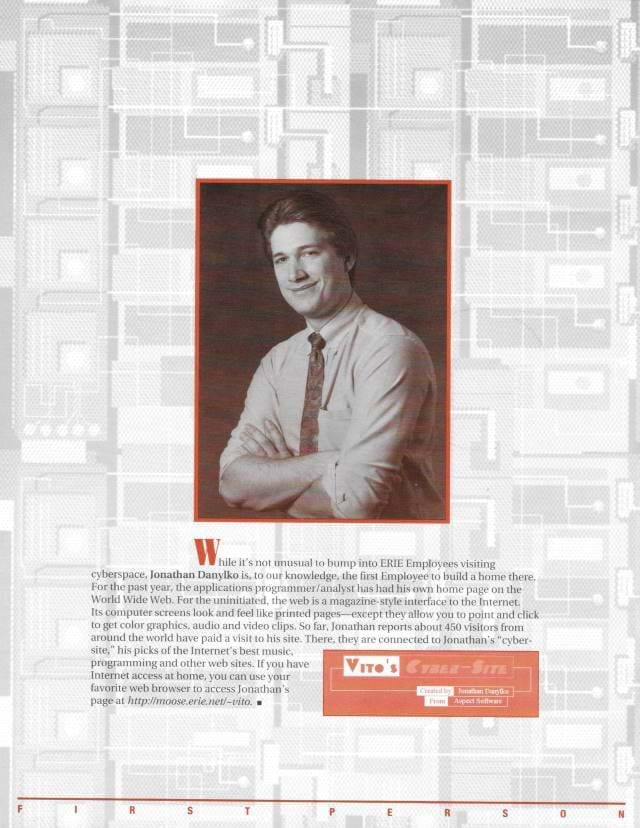 EFM (Erie Family Magazine) Inside Cover of February 1996 Edition