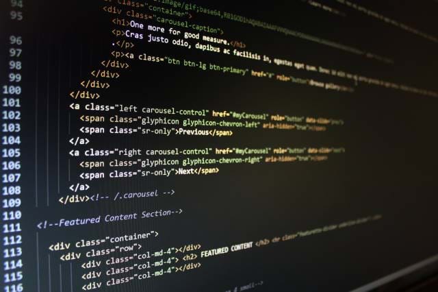HTML Code on a screen