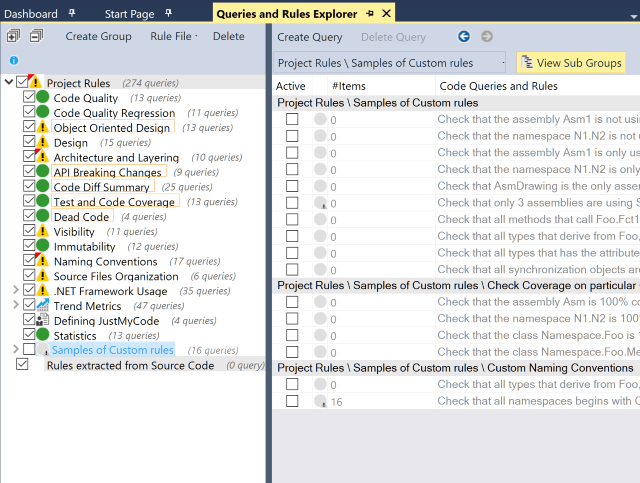 NDepend - Rules Explorer Panel