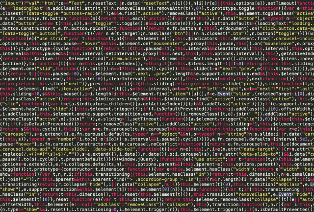 Long screen of JavaScript code