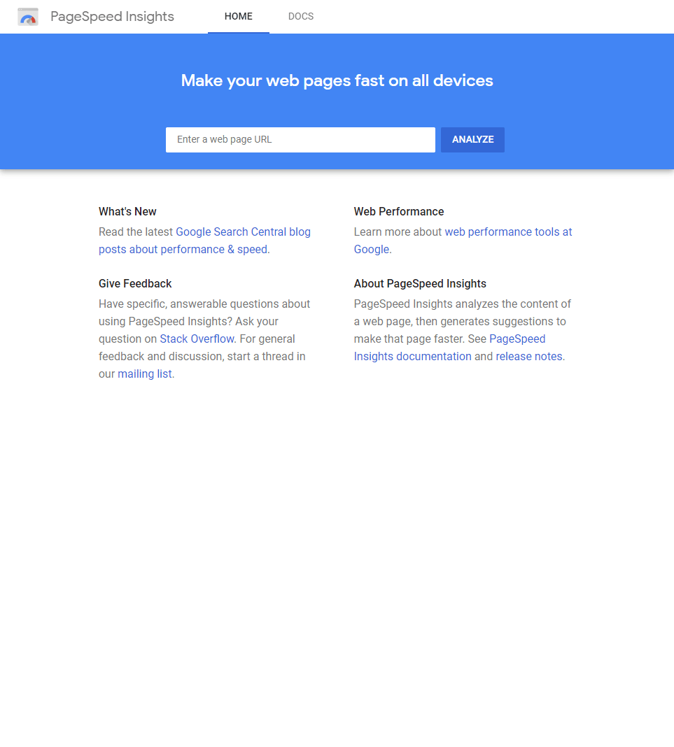 Google PageSpeed Insights Screenshot