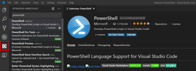 Screenshot of Powershell Install