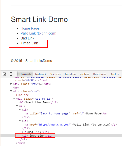 Result of setting a smartlink to a date of October 31, 2015