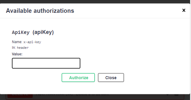Screenshot of Available authorizations 1