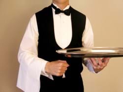 A Waiter Holding a Tray