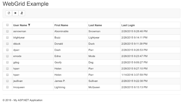 WebGrid containing only 10 records