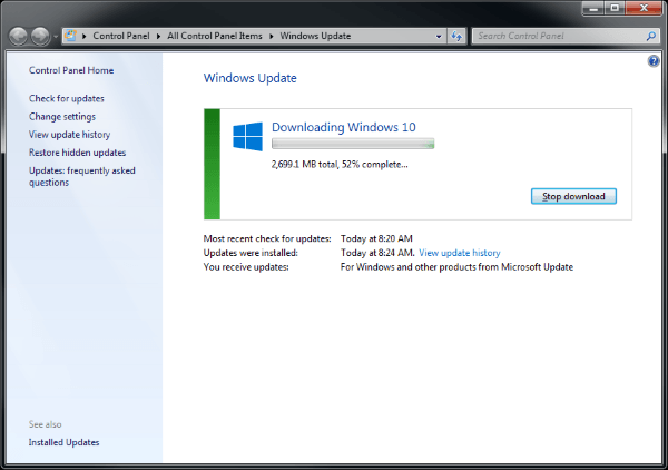 Windows 10 Downloading