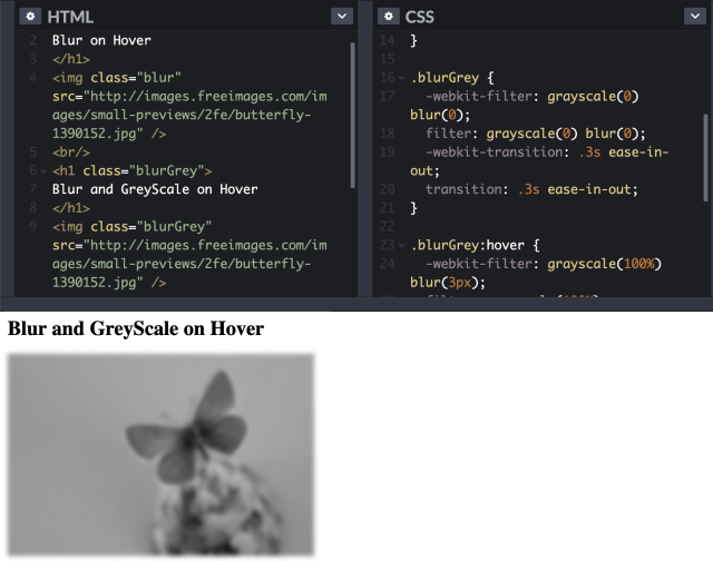 Blur image effect on hover