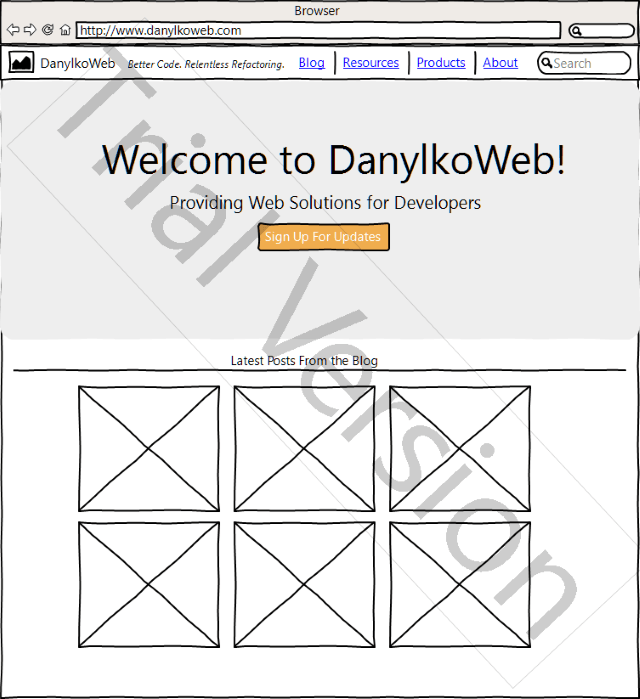 DanylkoWeb v3 Wireframe