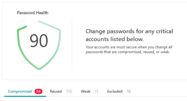 Password Health screenshot from Dashlane 6.0