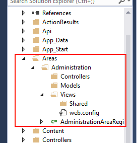 Folder Layout For Areas in Visual Studio
