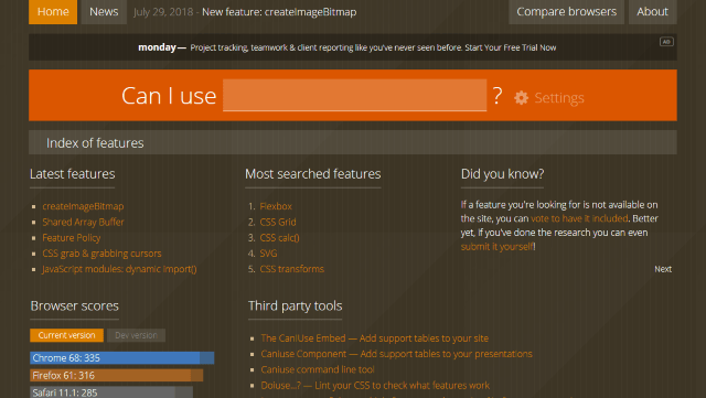 CanIUse.com Screenshot