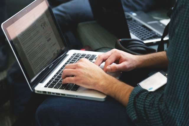 Man working on a laptop