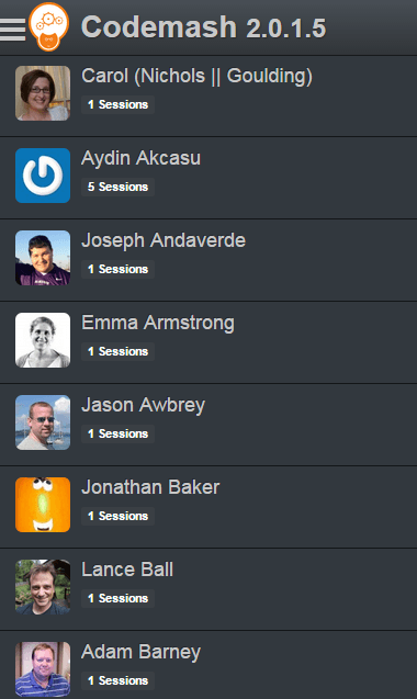 Codemash Speaker List