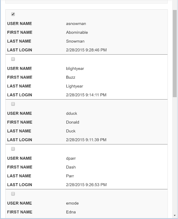 Screenshot of Responsive WebGrid results