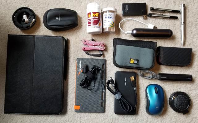 Snapshot of all of the gadgets I carry with me in my messenger bag