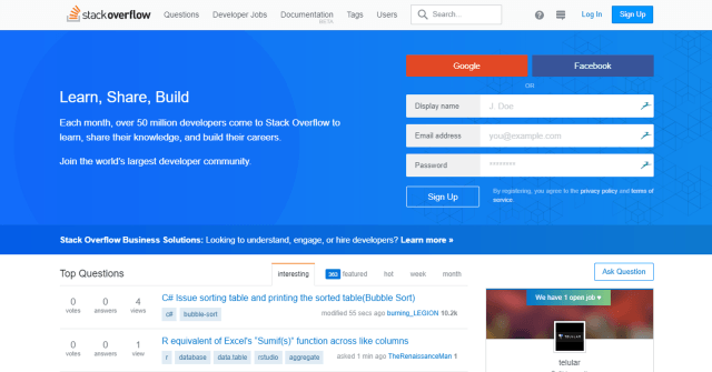 StackOverflow.com Screenshot