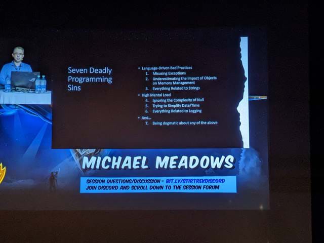 Screenshot of Michael Meadow's presentation