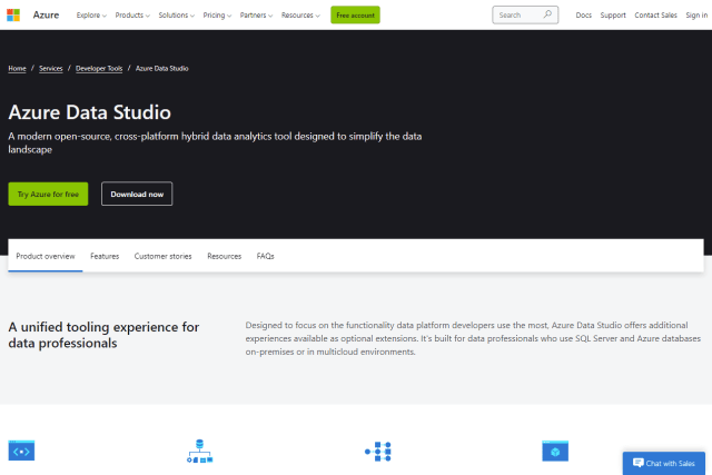 Azure Data Studio website