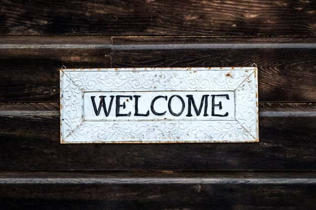 Chalkboard with Welcome on it